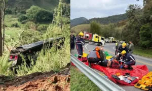 Ônibus despenca em ribanceira e deixa cinco mortos no interior de São Paulo
