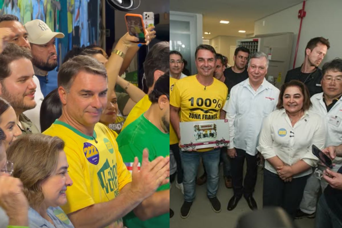 Evento de Flávio Bolsonaro em Manaus reuniu aliados e apoiadores da direita no Amazonas.