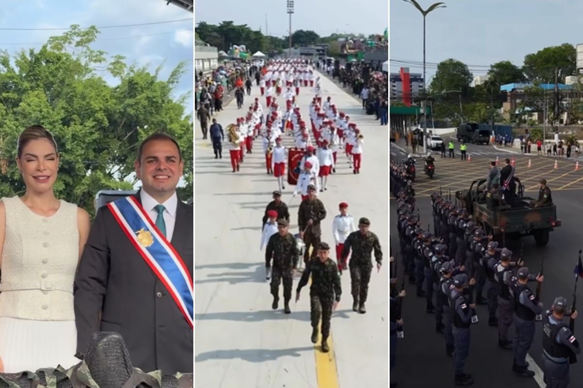 Desfile de 7 de Setembro em Manaus reúne Forças Armadas e forças de segurança no Sambódromo.