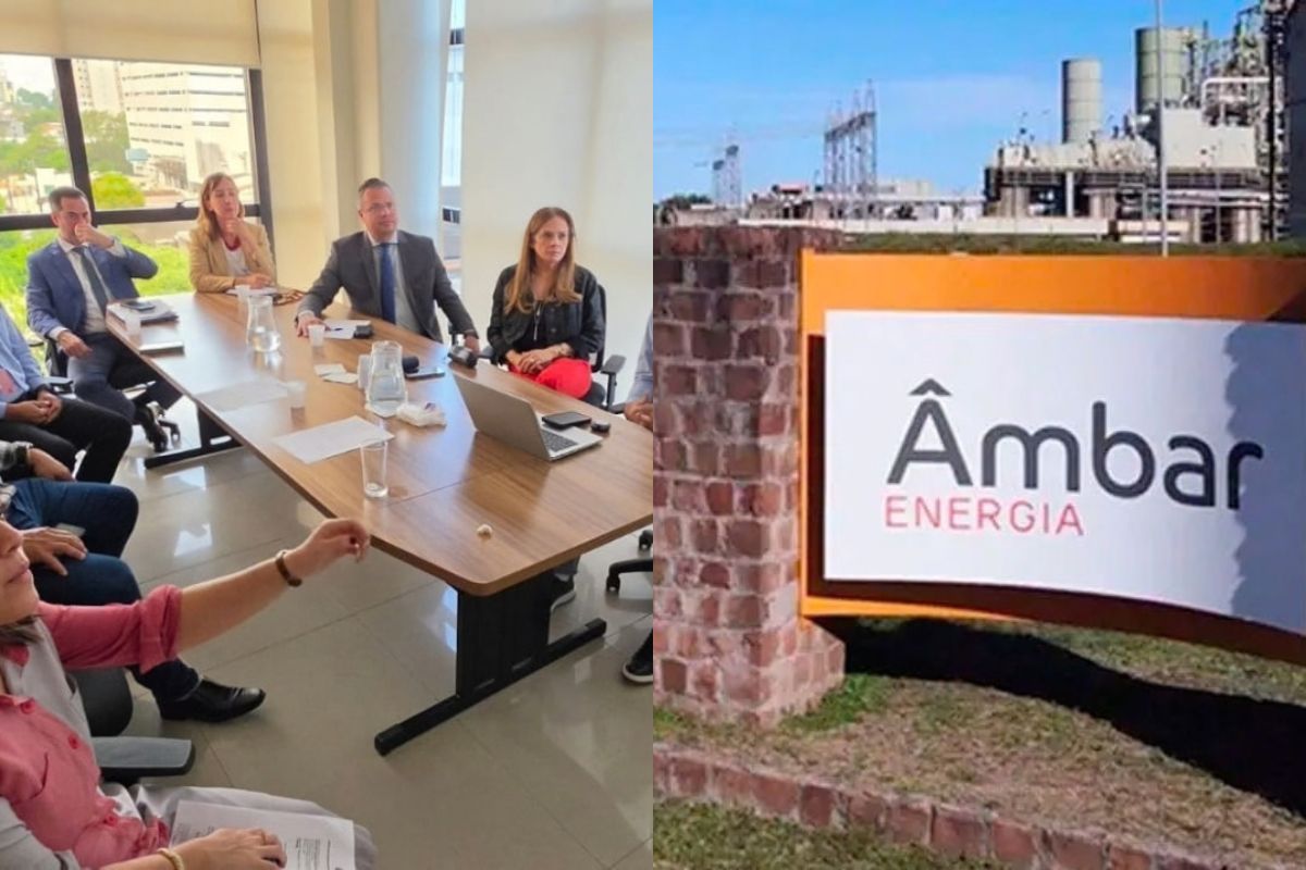 Representantes do Ministério Público do Amazonas e da Âmbar Energia em reunião sobre a rede elétrica.
